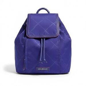 Vera Bradley Preppy Poly Drawstring Backpack Violet Purple NWOT